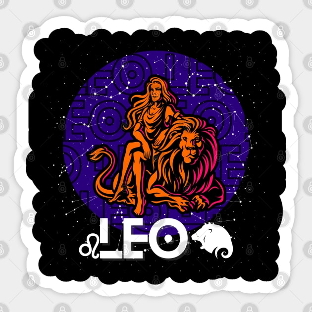 LEO August Zodiac - Astrology Birthday Gift for Women, Horoscope, sun/moon sign, star sign, tarot, Chinese zodiac, celestial, galaxy lovers. Sticker by The Gypsy Nari